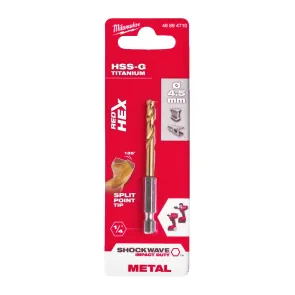 Сверло по металлу RedHEX HSS-G TiN MILWAUKEE, диаметр 4.5 мм №1