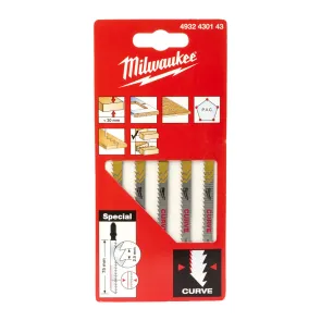 Полотна Для лобзика Curve MILWAUKEE, 75мм/шаг зуба 2,5мм, (5шт), (фигурный рез, древесина) №2