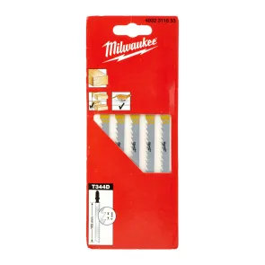 Полотна Для лобзика T344D MILWAUKEE, 105мм/ крок зубу 4,0мм, (5шт), (деревина, швидкий різ) №2