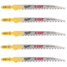 Полотна для лобзіка T234X 3CUT MILWAUKEE, 91 мм/ крок зуба 2,5 мм , (5шт), (деревина, чистий різ)