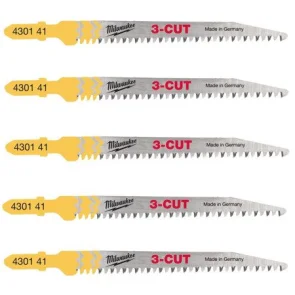 Полотна для лобзіка T234X 3CUT MILWAUKEE, 91 мм/ крок зуба 2,5 мм , (5шт), (деревина, чистий різ) №1