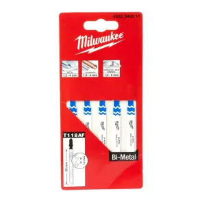 Полотна Для лобзика T118AF Bi-Metal MILWAUKEE, 55мм/ крок зуба 1,2, (5шт), (універсальні) №3