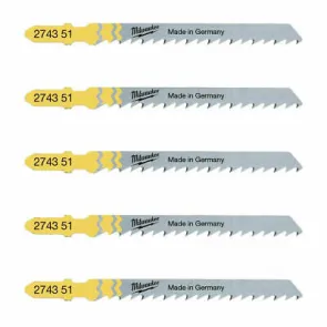 Полотна Для лобзика T101D MILWAUKEE, 75мм/шаг зуба 4мм, (5шт), (древесина, Чистый рез) №2