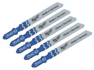 Полотна Для лобзика T118B MILWAUKEE, 55мм/шаг зуба 2,0, (5шт), (универсальные) №2