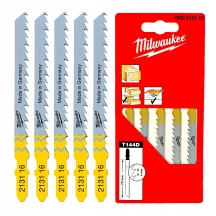 Полотна Для лобзика T144D MILWAUKEE, 75мм/шаг зуба 4,0мм, (5шт), (древесина, быстрый рез)