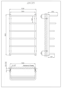 Рушникосушарка KOSSER Каскад Скоба 800х530/6 №5