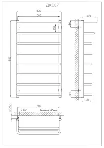 Рушникосушарка KOSSER Каскад Скоба 900х530/8 №5