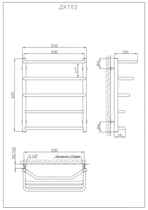 Полотенцесушитель KOSSER Каскад Трапеция 600х530/5 №5