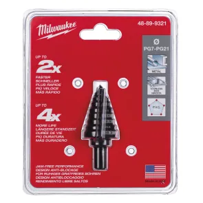 Сверло ступенчатое Step Drill MILWAUKEE, для электриков PG7-PG21 с шагом 2мм №4