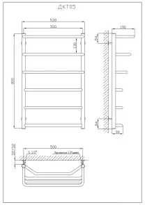 Рушникосушарка KOSSER Каскад Трапеція 800х530/6 №5
