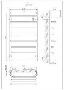 Рушникосушарка KOSSER Лотос 900х530/8 №5