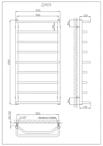 Полотенцесушитель KOSSER Микс 1000х530/9 №5