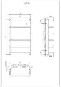 Полотенцесушитель KOSSER Скоба 700х430/6 №5