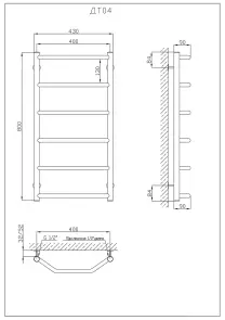 Рушникосушарка KOSSER Трапеція 800х430/6 №5