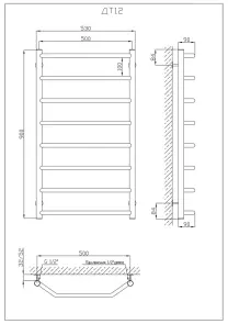 Рушникосушарка KOSSER Трапеція 900х530/8 №5