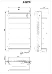 Рушникосушарка KOSSER Лотос 900х530/8 ЕR рег. №5