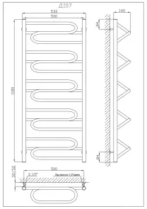 Полотенцесушитель KOSSER Илюзия 1100х530 №5