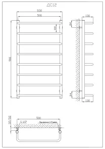 Рушникосушарка KOSSER Скоба 900х530/8 №5