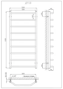 Рушникосушарка KOSSER Трапеція 1100х530/9 №4