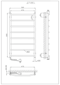 Рушникосушарка KOSSER Трапеція 1000х500/8 EL рег. №5