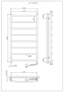 Рушникосушарка KOSSER Трапеція 1000х500/8 ER рег. №5