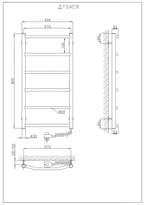 Полотенцесушитель KOSSER Трапеция 800х400/6 ER рег. №5