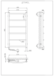 Полотенцесушитель KOSSER Трапеция 800х400/6 EL рег. №5