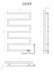 Рушникосушарка KOSSER Зета 900х550 ER тайм. чорний №5