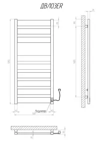 Рушникосушарка KOSSER Волз 1200х500 ER тайм. чорний №5