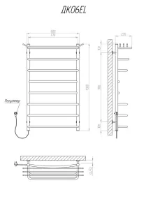 Полотенцесушитель KOSSER Канна 1000х600/8 ЕL рег. №5