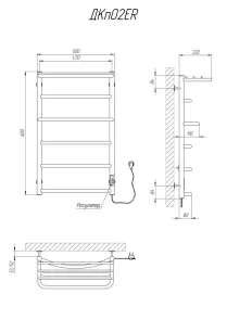 Полотенцесушитель KOSSER Каскад с полкой 800х500/6 ER №7