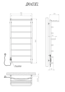 Полотенцесушитель KOSSER Каскад с полкой 1000х500/8 EL №8
