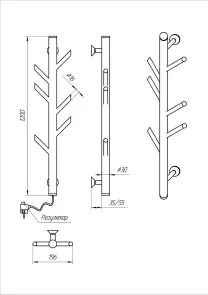 Сушарка для рушників KOSSER Стійка 1200х30 ELR №5