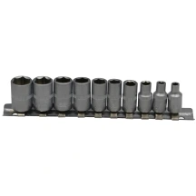 Набор головок торцевых HEX 1/4" Cr-V 4-13мм 10 ед.