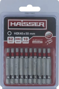 Біта - HEX4 х 50мм, набір 10шт., блістер (HAISSER) №1