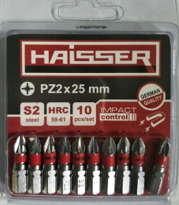 Бита - PZ2 х 25мм, набор 10шт., блистер (HAISSER) №1