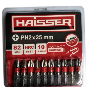 Біта - PH2 х 25мм, набір 10шт., блістер (HAISSER) №1