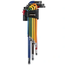 (48117) Набор Г-образных ключей TORX экстра-дов.с отв.9 ед.S2,T10-50 HAISSER
