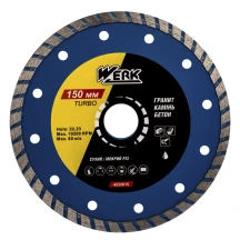 Диск алмазный по Бетону Turbo - 150x7x22.225мм (WERK)