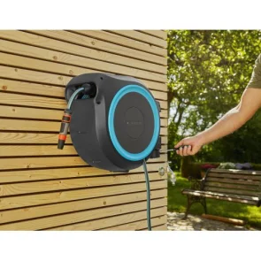 Настенная катушка Gardena RollUp M/L бирюзовая + набор для полива 25 м №10