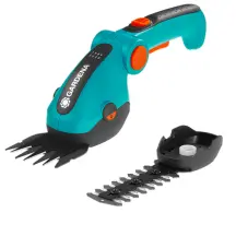 Ножницы для травы аккумуляторные Gardena ComfortCut 9857-20 с насадкой для кустов.