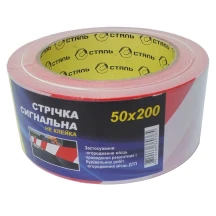 (36036) Лента сигнальная неклейка (красно-белая) 50ммx200м Сталь