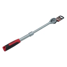 (70161) Ручка-тріскачка 1/4" 72 зуба телеск 17.8-23.0см з підв HAISSER