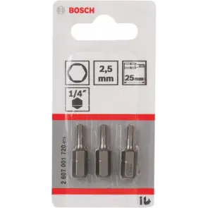 Біта Bosch Extra-Hart HEX (2.5x25 мм, 3 шт.) (2607001720) №2