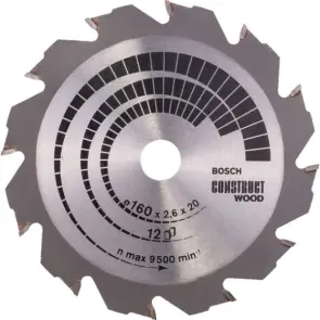 Пиляльний диск по дереву Bosch Construct Wood (160x20/16x2.6 мм) (2608640630) №1