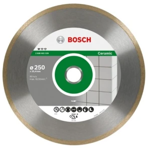 Bosch Круг алмазный отрезной PF Ceramic 250х30/25,4 керамика №1