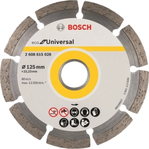 Алмазный отрезной круг по Бетону Bosch ECO Universal (125х22) (2608615041) №1