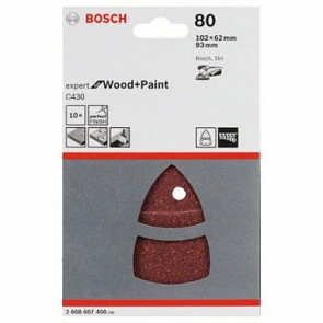 Шліфувальний лист Bosch C430 Expert for Wood and Paint (102х62, 93 мм, 80, 10 шт.) (2608607408) №2