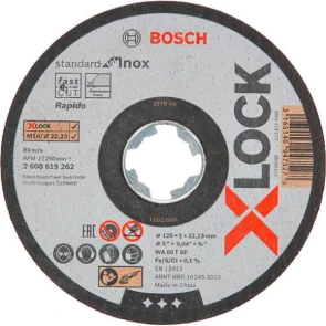 Отрезной круг X-LOCK Standard for Inox (125х1х22.23 мм) (2608619262) №1