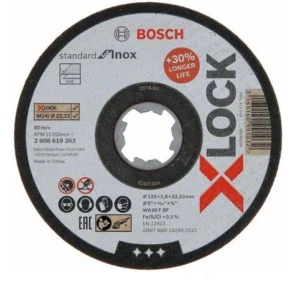 Круг відрізний Bosch X-LOCK Standard for Inox (125х1.6х22.23 мм) (2608619363) №1